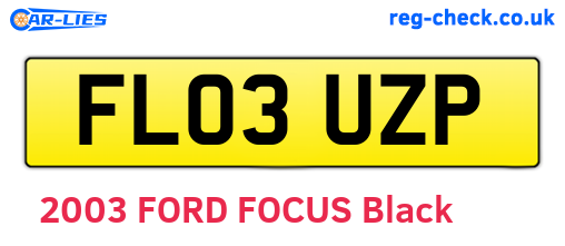 FL03UZP are the vehicle registration plates.