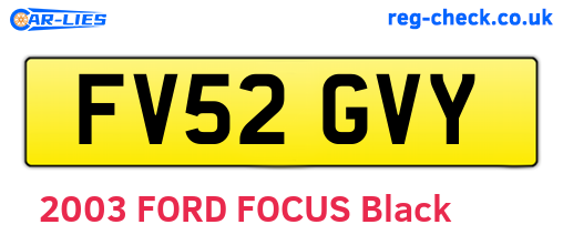 FV52GVY are the vehicle registration plates.