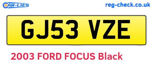 GJ53VZE are the vehicle registration plates.