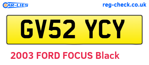 GV52YCY are the vehicle registration plates.