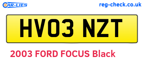 HV03NZT are the vehicle registration plates.