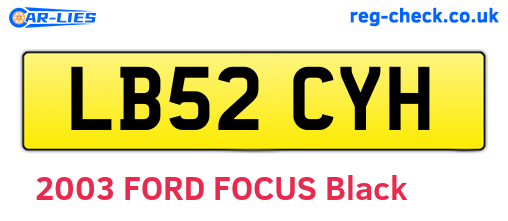 LB52CYH are the vehicle registration plates.