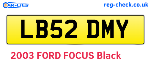 LB52DMY are the vehicle registration plates.