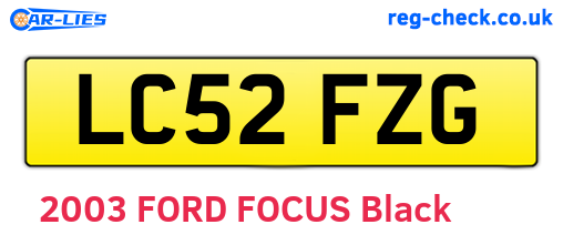 LC52FZG are the vehicle registration plates.
