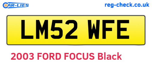 LM52WFE are the vehicle registration plates.