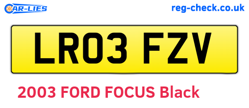 LR03FZV are the vehicle registration plates.