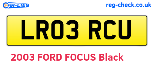 LR03RCU are the vehicle registration plates.
