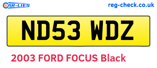 ND53WDZ are the vehicle registration plates.