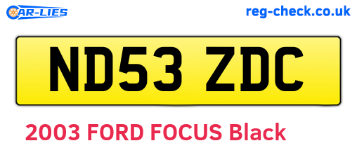 ND53ZDC are the vehicle registration plates.