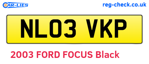 NL03VKP are the vehicle registration plates.