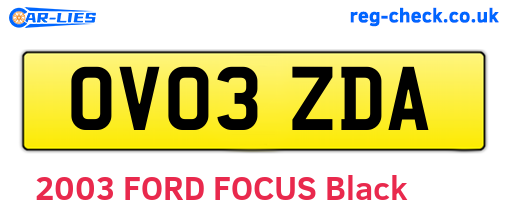 OV03ZDA are the vehicle registration plates.