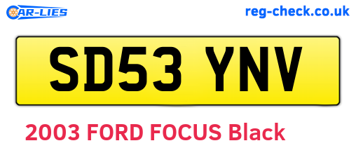 SD53YNV are the vehicle registration plates.
