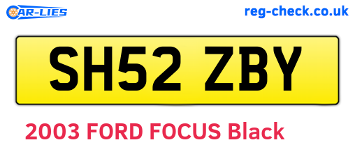 SH52ZBY are the vehicle registration plates.