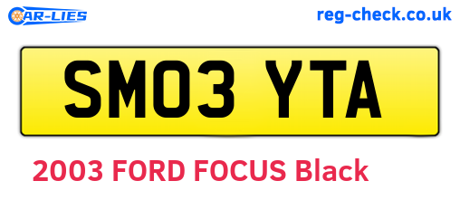 SM03YTA are the vehicle registration plates.