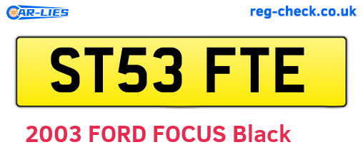 ST53FTE are the vehicle registration plates.