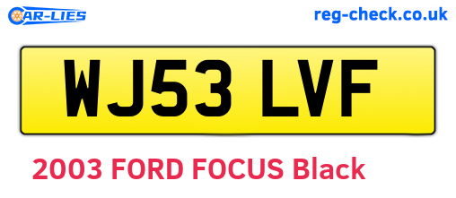 WJ53LVF are the vehicle registration plates.