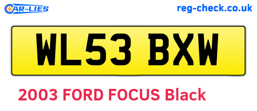 WL53BXW are the vehicle registration plates.