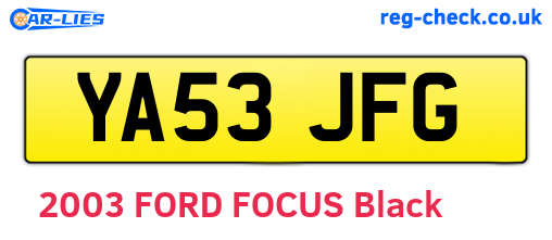 YA53JFG are the vehicle registration plates.