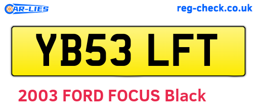 YB53LFT are the vehicle registration plates.