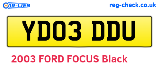 YD03DDU are the vehicle registration plates.