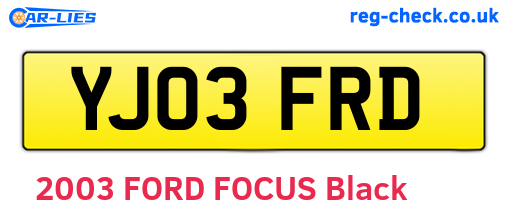 YJ03FRD are the vehicle registration plates.