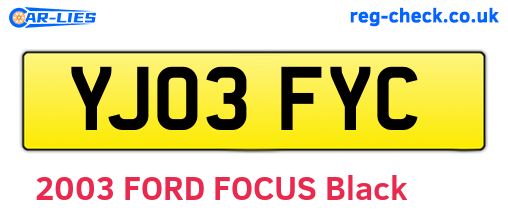 YJ03FYC are the vehicle registration plates.