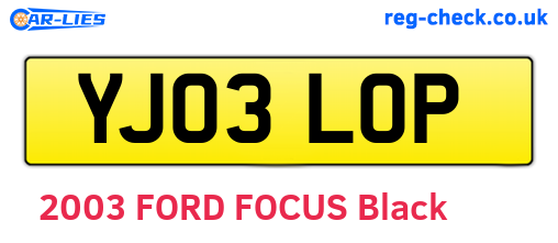 YJ03LOP are the vehicle registration plates.