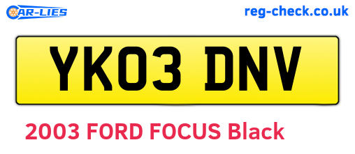 YK03DNV are the vehicle registration plates.