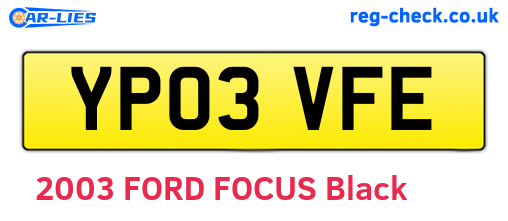 YP03VFE are the vehicle registration plates.
