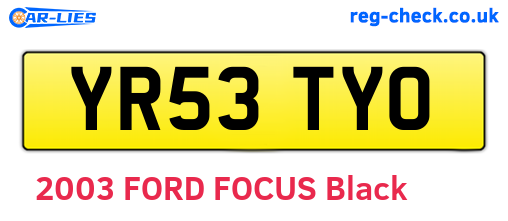 YR53TYO are the vehicle registration plates.
