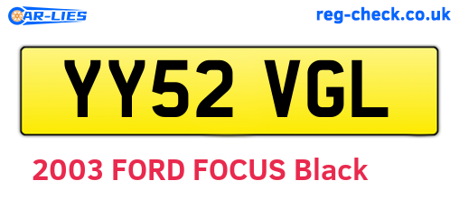 YY52VGL are the vehicle registration plates.