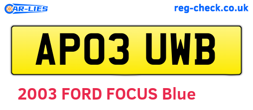 AP03UWB are the vehicle registration plates.