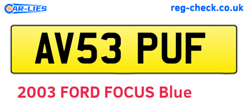 AV53PUF are the vehicle registration plates.