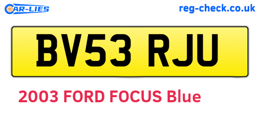 BV53RJU are the vehicle registration plates.