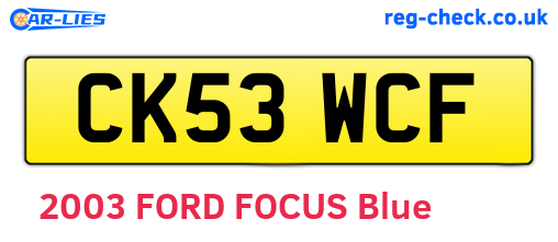 CK53WCF are the vehicle registration plates.