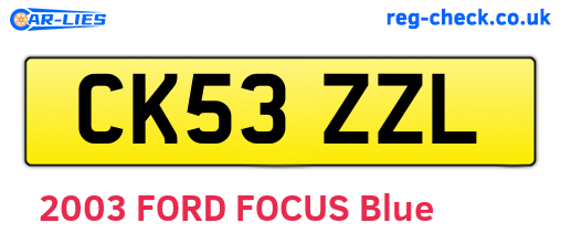 CK53ZZL are the vehicle registration plates.