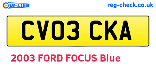 CV03CKA are the vehicle registration plates.