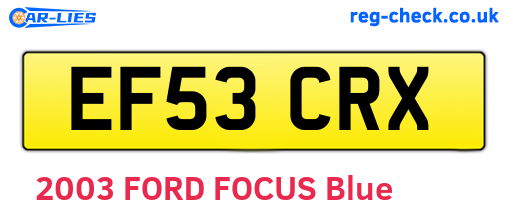 EF53CRX are the vehicle registration plates.