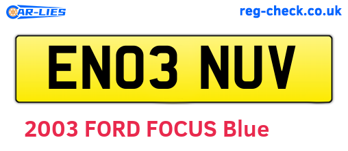 EN03NUV are the vehicle registration plates.