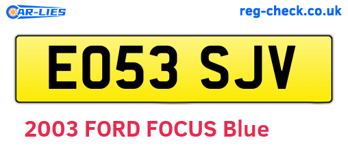 EO53SJV are the vehicle registration plates.