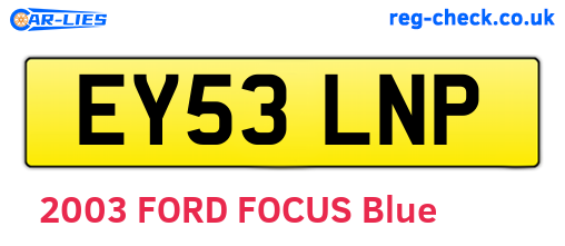 EY53LNP are the vehicle registration plates.