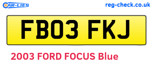 FB03FKJ are the vehicle registration plates.
