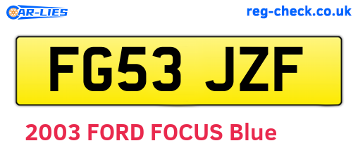 FG53JZF are the vehicle registration plates.