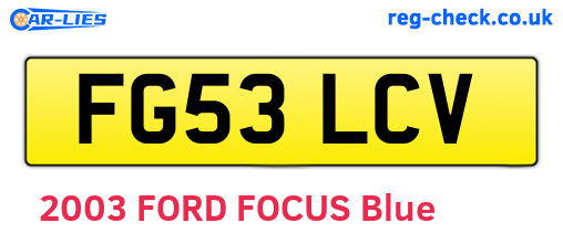 FG53LCV are the vehicle registration plates.