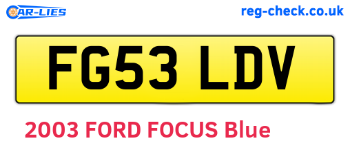 FG53LDV are the vehicle registration plates.