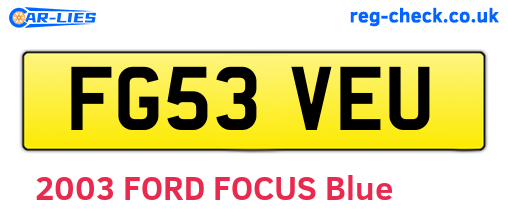 FG53VEU are the vehicle registration plates.