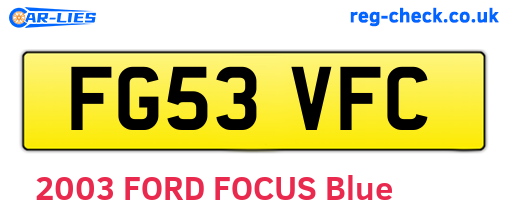 FG53VFC are the vehicle registration plates.