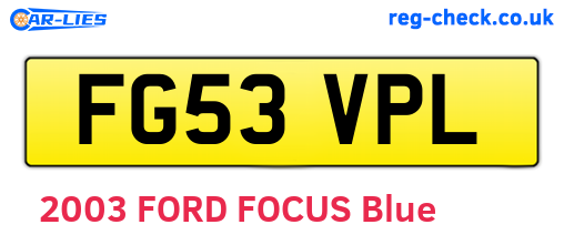 FG53VPL are the vehicle registration plates.