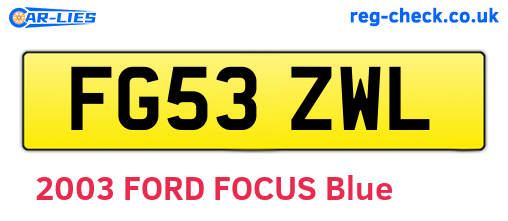FG53ZWL are the vehicle registration plates.