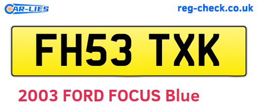 FH53TXK are the vehicle registration plates.